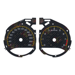 Mercedes C Class C63 C200L GLC260 AMG Gauge Face Carbon Fiber, 280KM/H Yellow