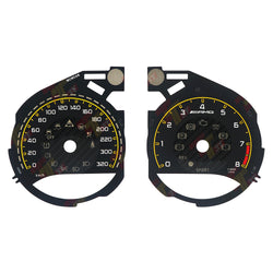 Mercedes C-Class C63 C200L, GLC260 AMG Carbon Fiber Material Gauge Face, Yellow