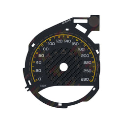 Mercedes C Class C63 C200L GLC260 AMG Gauge Face Carbon Fiber, 280KM/H Yellow
