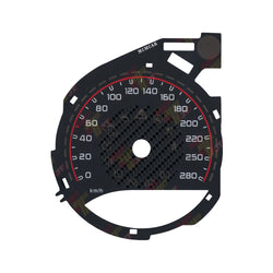 Mercedes C-Class C63 C200L GLC260 AMG Gauge Face Carbon Fiber, 280KM/H Red Scale