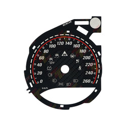 Mercedes C-Class C63 C200L GLC260 AMG Gauge Face Carbon Fiber, 260KM/H Red Scale