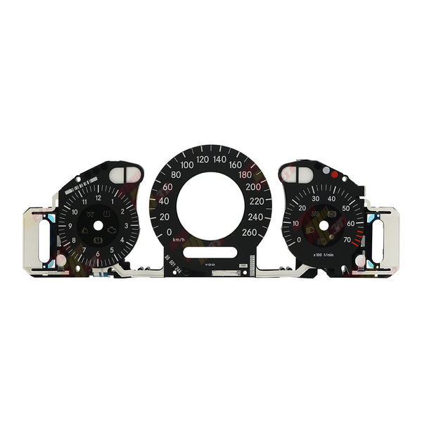 Gauge Face Overlay for Mercedes W211 W209 C219 Instrument Cluster 260KM/H Black