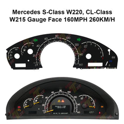 Mercedes S-Class W220, CL-Class W215 Gauge Face 160MPH 260KM/H