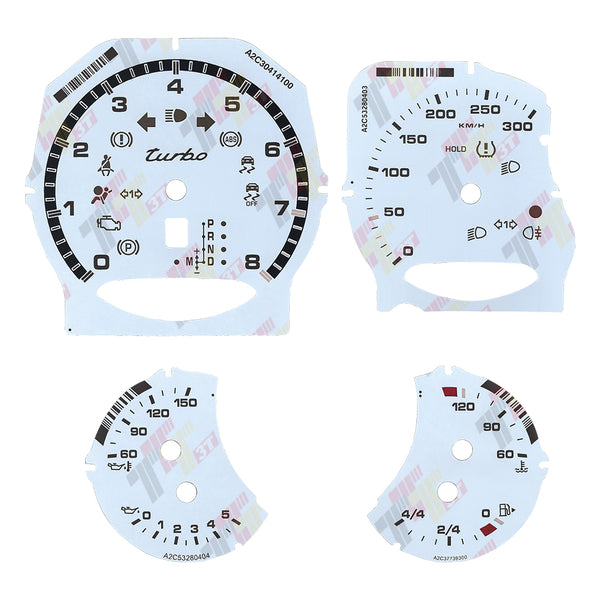 Gauge Face for Porsche Carrera 991/Cayenne 958/Panamera 970 Turbo 300KM/H White