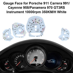 Gauge Face for Porsche Carrera 991/Cayenne 958/Panamera 970 GT3RS 350KM/H White