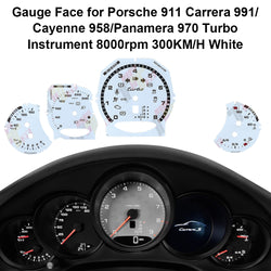 Gauge Face for Porsche Carrera 991/Cayenne 958/Panamera 970 Turbo 300KM/H White