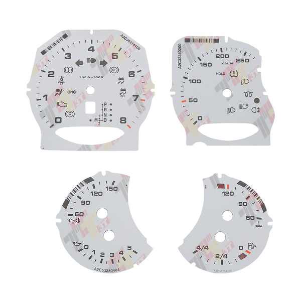 Gauge Face for Porsche 911 Carrera 991/Cayenne 958/Panamera 970 250KM/H White