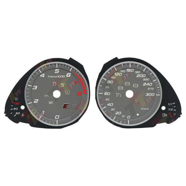 Gauge Face for Audi A5 S5 Magneti Marelli Instrument Cluster Grey 300KM/H