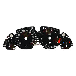 Gauge Face Overlay for BMW E38 E39 E53 X5 Instrument Cluster 320KM/H Color Black
