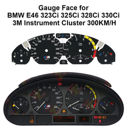 For BMW E46 323Ci 325Ci 328Ci 330Ci 3M Instrument Gauge Face 300KM/H