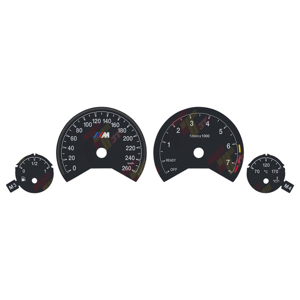 Gauge Face Overlay for BMW F30 F31 F34 F32 F33 F36 3M Instrument Cluster 260KM/H