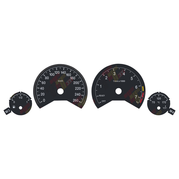 Gauge Face Overlay for BMW F30 F31 F34 F32 F33 F36 Instrument Cluster 260KM/H