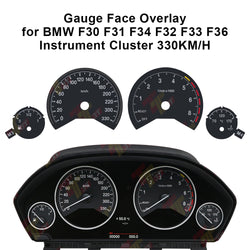 Gauge Face Overlay for BMW F30 F31 F34 F32 F33 F36 Instrument Cluster 330KM/H