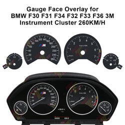 Gauge Face Overlay for BMW F30 F31 F34 F32 F33 F36 3M Instrument Cluster 260KM/H