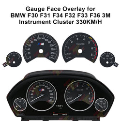 Gauge Face Overlay for BMW F30 F31 F34 F32 F33 F36 3M Instrument Cluster 330KM/H