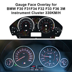Gauge Face Overlay for BMW F30 F31 F34 F32 F33 F36 3M Instrument Cluster 330KM/H