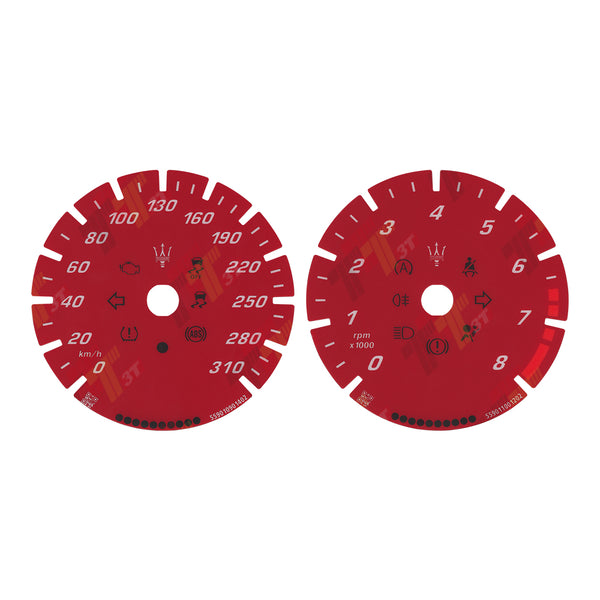 Gauge Face for Maserati Quattroporte Ghibli Levante Instrument in Color Red