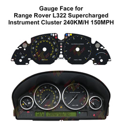 Gauge Face for Range Rover L322 Supercharged Instrument Cluster 240KM/H 150MPH