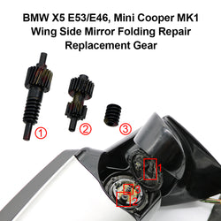 BMW X5 E53/E46, Mini Cooper MK1 Wing Side Mirror Folding Repair Replacement Gear