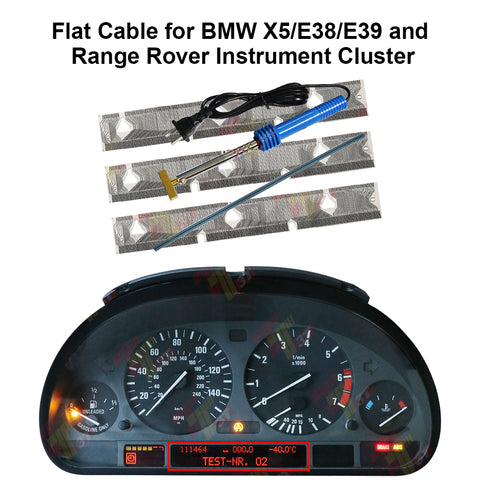 3PCS Flat Cable for BMW X5 E38 E39, Range Rover Instrument with Soldering T-iron