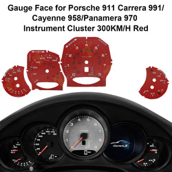 Gauge Face for Porsche 911 Carrera 991/Cayenne 958/Panamera 970 300KM/H Red