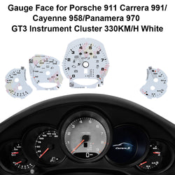 Gauge Face for Porsche Carrera 991/Cayenne 958/Panamera 970 GT3 330KM/H White