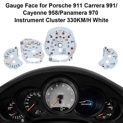 Gauge Face for Porsche 911 Carrera 991/Cayenne 958/Panamera 970 330KM/H White