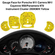 Gauge Face for Porsche 911 Carrera 991/Cayenne 958/Panamera 970 250KM/H Yellow