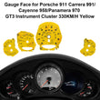Gauge Face for Porsche Carrera 991/Cayenne 958/Panamera 970 GT3 330KM/H Yellow