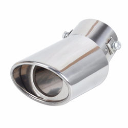 Car Universal Round Silver Stainless Steel Chrome Exhaust Tail Muffler Tip Pipe - 3T.ALLWAY